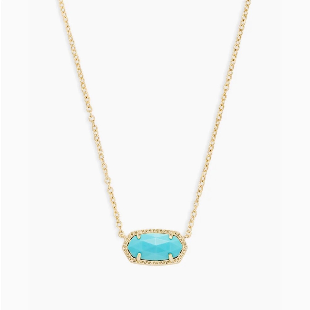 Rare Kendra Scott Elisa Necklace in gold and turquoise